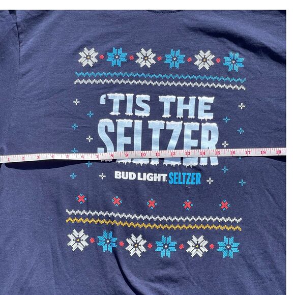 Bud Light Seltzer Ugly Sweater Long Sleeve TShirt Holiday XL Beer Dad Christmas - Picture 5 of 8